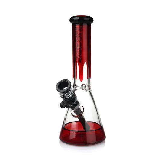 PHX 10" Blood Drip Straight Tube Water Pipe [CXX5] Red