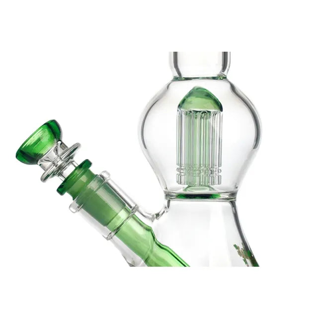 PHX 14" Straight Tube DBL Tree Perc Water Pipe Green